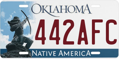 OK license plate 442AFC