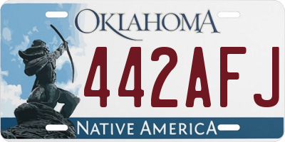 OK license plate 442AFJ