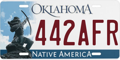 OK license plate 442AFR