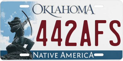 OK license plate 442AFS