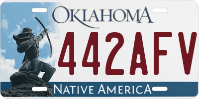 OK license plate 442AFV