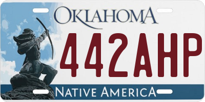 OK license plate 442AHP
