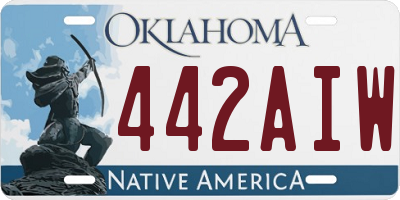 OK license plate 442AIW