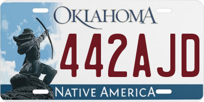 OK license plate 442AJD