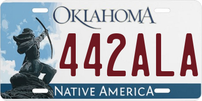 OK license plate 442ALA