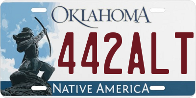 OK license plate 442ALT