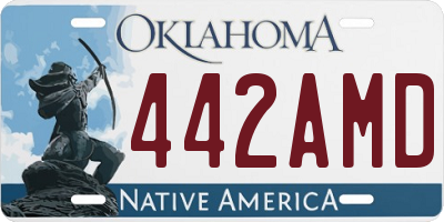 OK license plate 442AMD