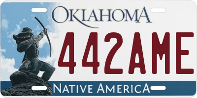 OK license plate 442AME