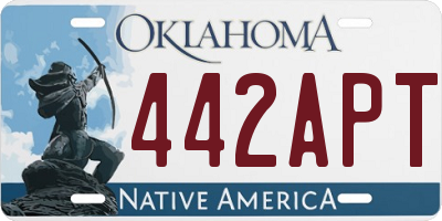 OK license plate 442APT