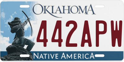 OK license plate 442APW