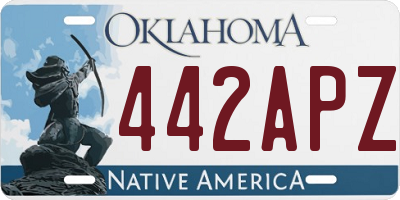 OK license plate 442APZ