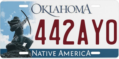 OK license plate 442AYO