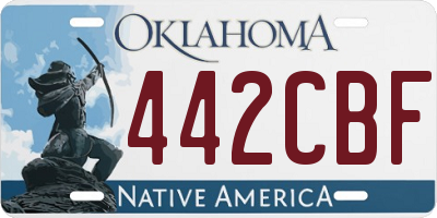 OK license plate 442CBF