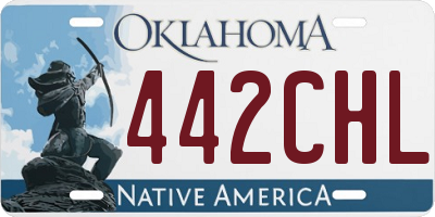 OK license plate 442CHL