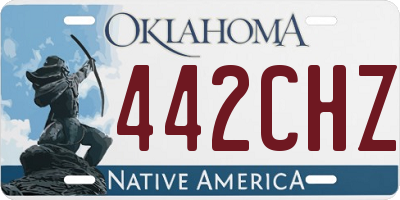 OK license plate 442CHZ