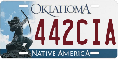 OK license plate 442CIA