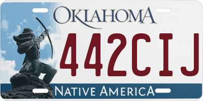 OK license plate 442CIJ