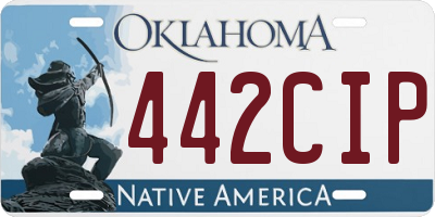 OK license plate 442CIP