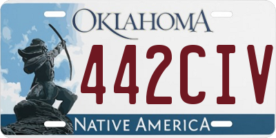 OK license plate 442CIV