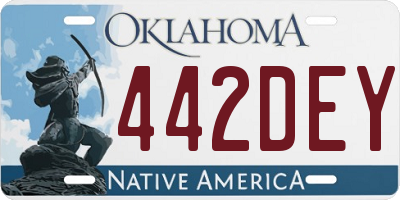 OK license plate 442DEY