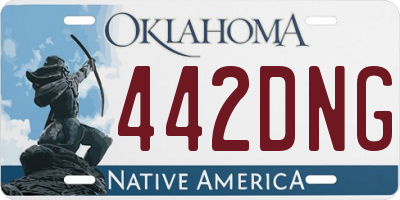 OK license plate 442DNG