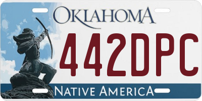 OK license plate 442DPC