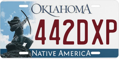 OK license plate 442DXP