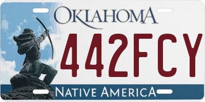 OK license plate 442FCY