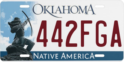 OK license plate 442FGA