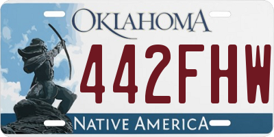 OK license plate 442FHW