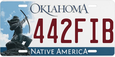OK license plate 442FIB