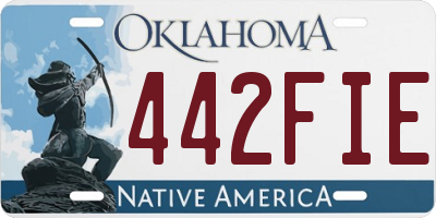 OK license plate 442FIE