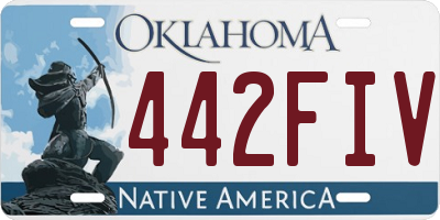 OK license plate 442FIV