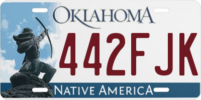 OK license plate 442FJK