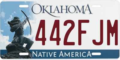 OK license plate 442FJM