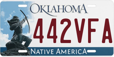 OK license plate 442VFA