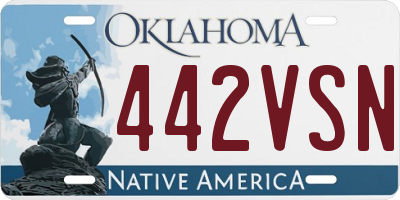 OK license plate 442VSN