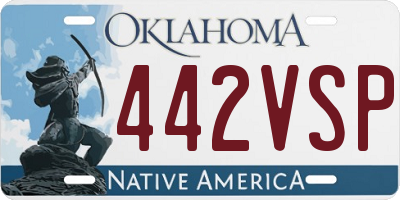 OK license plate 442VSP