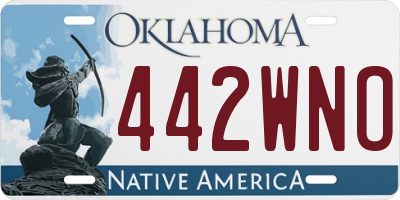 OK license plate 442WNO