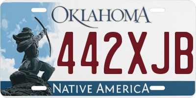 OK license plate 442XJB