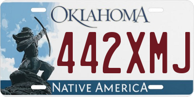 OK license plate 442XMJ