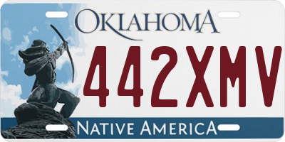OK license plate 442XMV