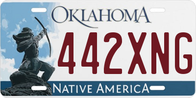 OK license plate 442XNG