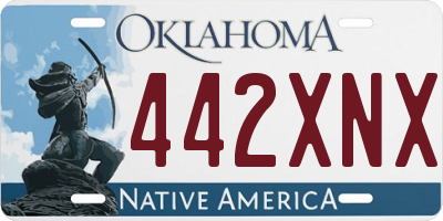 OK license plate 442XNX