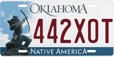 OK license plate 442XOT