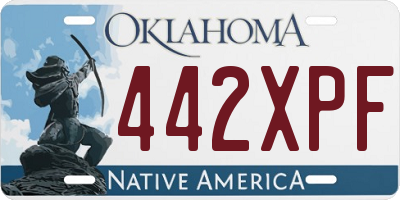 OK license plate 442XPF