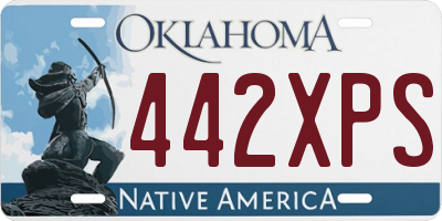 OK license plate 442XPS