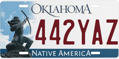 OK license plate 442YAZ