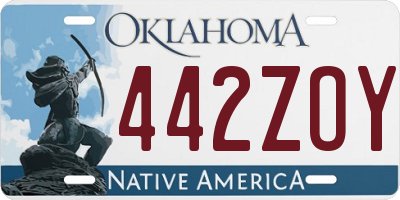 OK license plate 442ZOY