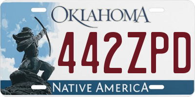 OK license plate 442ZPD